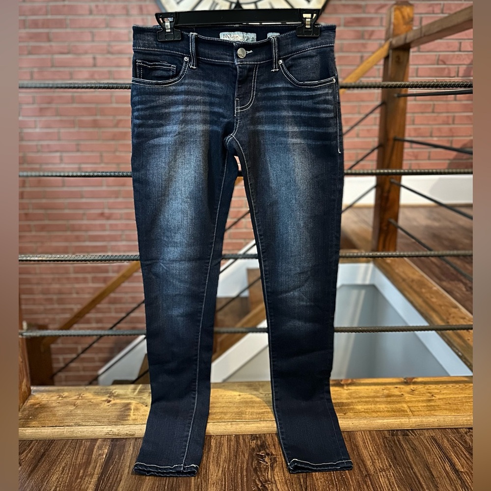 BKE Women's Dark Wash Skinny Jeans